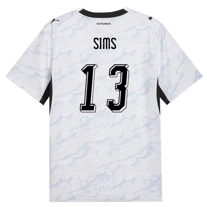 Danxen Mujer Camiseta Nueva Zelanda Kees Sims #13 Negro Blanco 2ª Equipación 26-28 La Camisa México