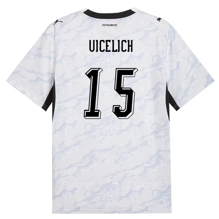 Danxen Mujer Camiseta Nueva Zelanda Luka Vicelich #15 Negro Blanco 2ª Equipación 26-28 La Camisa México