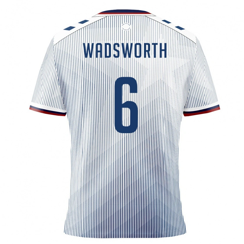 Danxen Mujer Camiseta Puerto Rico Lleyton Wadsworth #6 Azul Real Blanco 2ª Equipación 26-28 La Camisa México