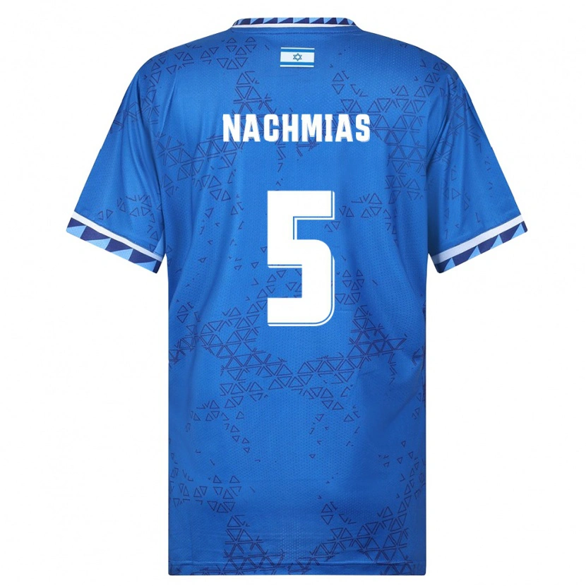 Danxen Mujer Camiseta Israel Idan Nachmias #5 Azul Blanco 2ª Equipación 26-28 La Camisa México