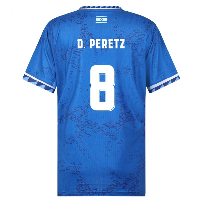 Danxen Mujer Camiseta Israel Dor Peretz #8 Azul Blanco 2ª Equipación 26-28 La Camisa México