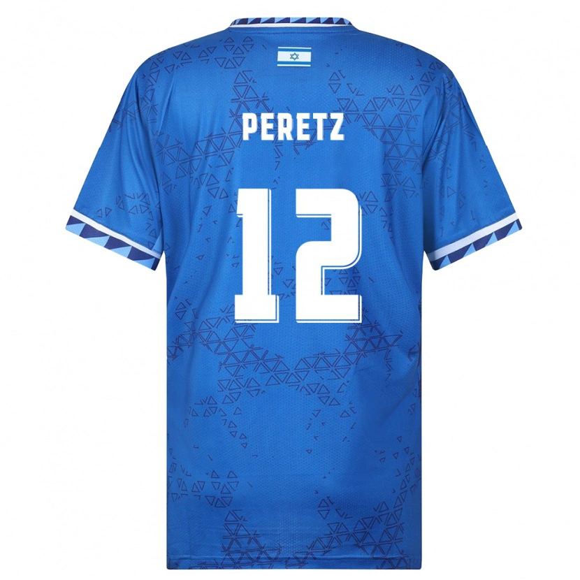 Danxen Mujer Camiseta Israel Yaniv Peretz #12 Azul Blanco 2ª Equipación 26-28 La Camisa México