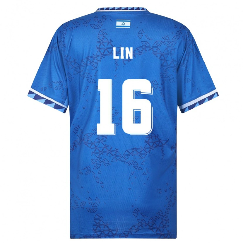 Danxen Mujer Camiseta Israel Bar Lin #16 Azul Blanco 2ª Equipación 26-28 La Camisa México