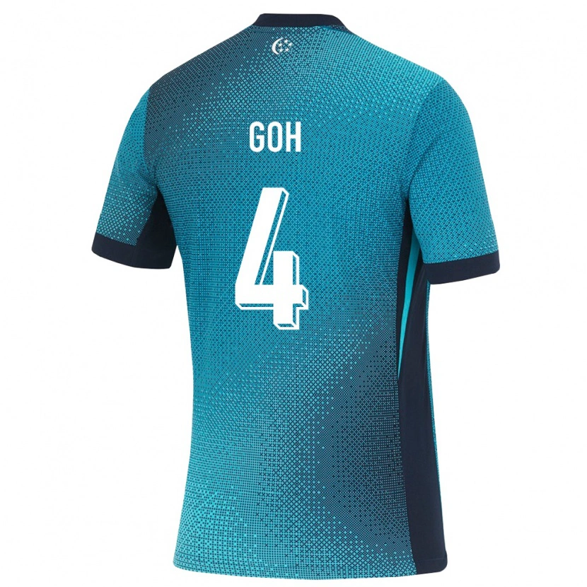 Danxen Mujer Camiseta Singapur Taras Goh #4 Turquesa Oscuro Negro 2ª Equipación 26-28 La Camisa México