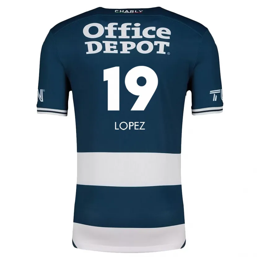 Danxen Niño Camiseta Javier Eduardo López #19 Azul Blanco 1ª Equipación 2024/25 La Camisa México