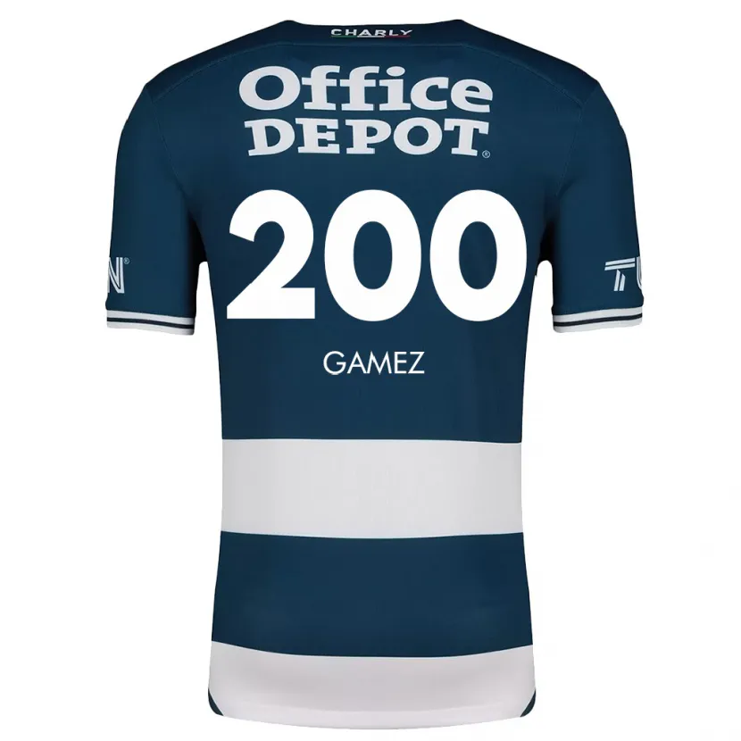 Danxen Niño Camiseta Sergio Gámez #200 Azul Blanco 1ª Equipación 2024/25 La Camisa México