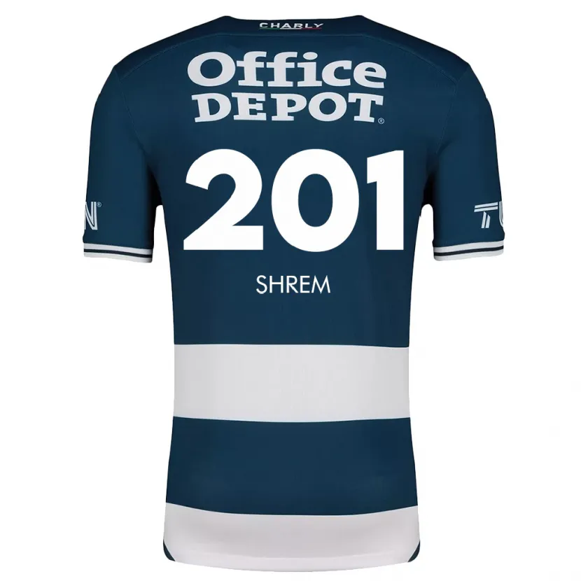 Danxen Niño Camiseta David Shrem #201 Azul Blanco 1ª Equipación 2024/25 La Camisa México