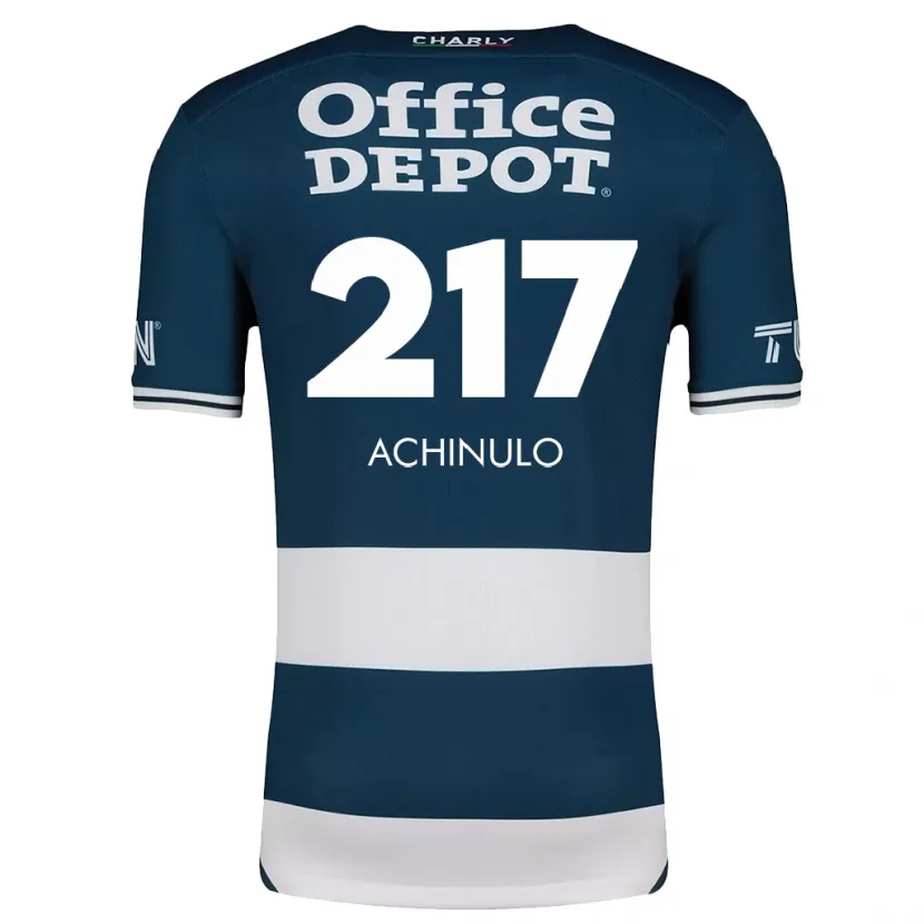 Danxen Niño Camiseta Princewill Achinulo #217 Azul Blanco 1ª Equipación 2024/25 La Camisa México