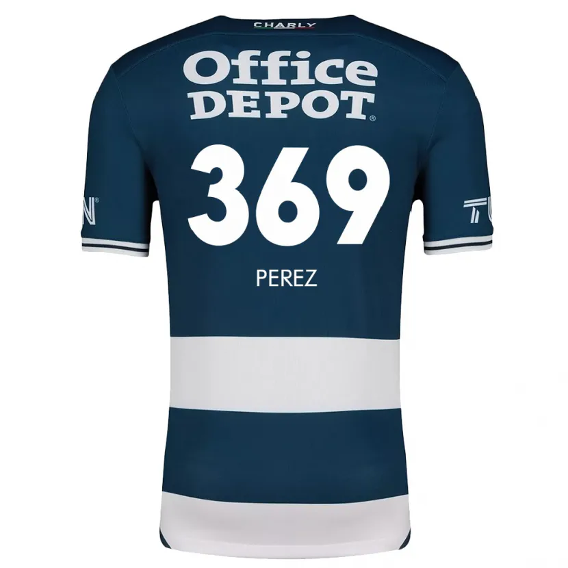 Danxen Niño Camiseta Santiago Pérez #369 Azul Blanco 1ª Equipación 2024/25 La Camisa México