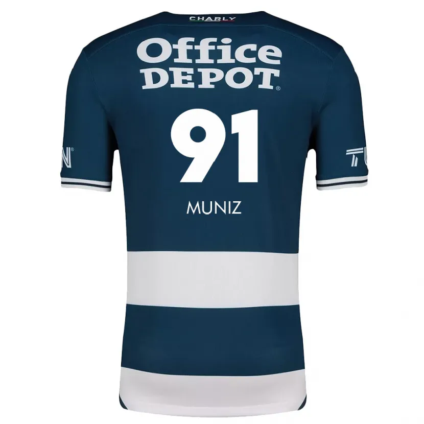 Danxen Niño Camiseta Brandon Muñiz #91 Azul Blanco 1ª Equipación 2024/25 La Camisa México