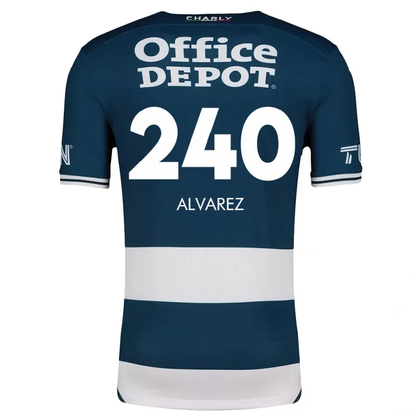 Danxen Niño Camiseta Gael Álvarez #240 Azul Blanco 1ª Equipación 2024/25 La Camisa México