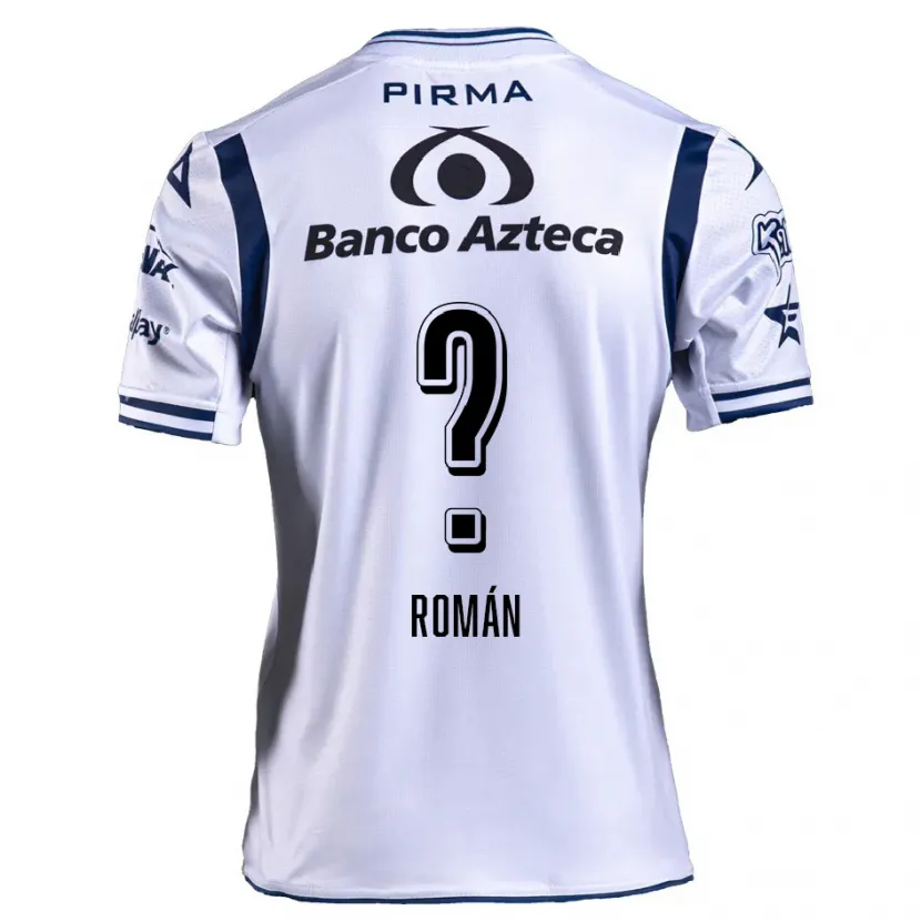Danxen Niño Camiseta Santiago Román #0 Blanco Azul Marino 1ª Equipación 2024/25 La Camisa México