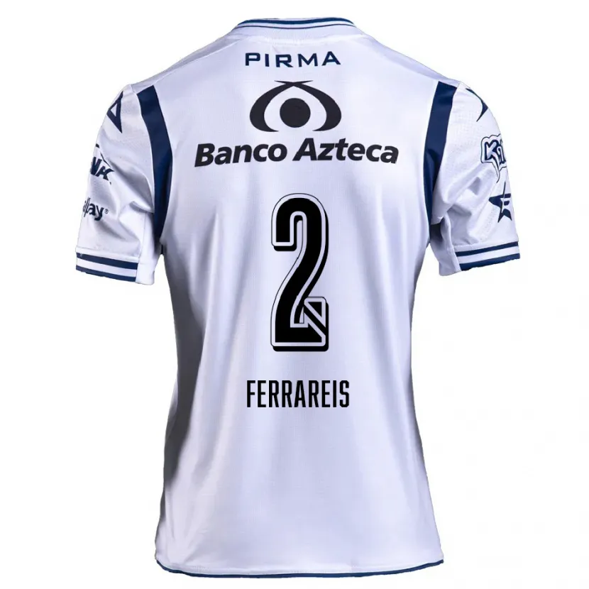 Danxen Niño Camiseta Gustavo Ferrareis #2 Blanco Azul Marino 1ª Equipación 2024/25 La Camisa México