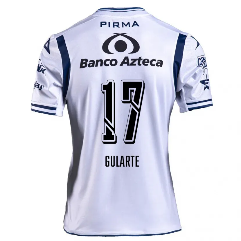 Danxen Niño Camiseta Emanuel Gularte #17 Blanco Azul Marino 1ª Equipación 2024/25 La Camisa México