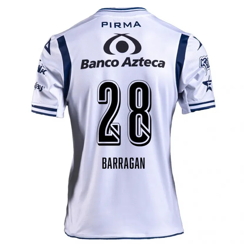 Danxen Niño Camiseta Martín Barragán #28 Blanco Azul Marino 1ª Equipación 2024/25 La Camisa México