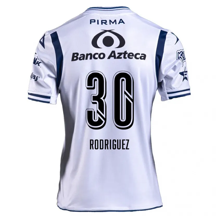 Danxen Niño Camiseta Jesús Rodríguez #30 Blanco Azul Marino 1ª Equipación 2024/25 La Camisa México