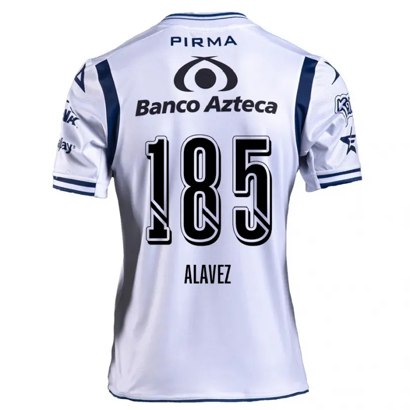 Danxen Niño Camiseta Brian Alavez #185 Blanco Azul Marino 1ª Equipación 2024/25 La Camisa México