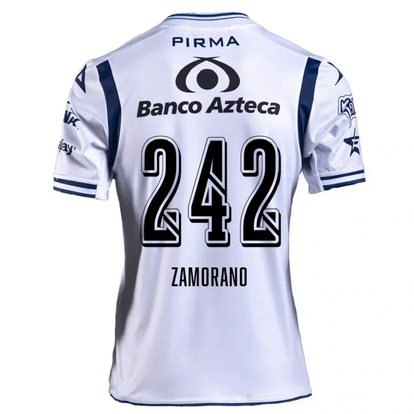 Danxen Niño Camiseta Leonardo Zamorano #242 Blanco Azul Marino 1ª Equipación 2024/25 La Camisa México