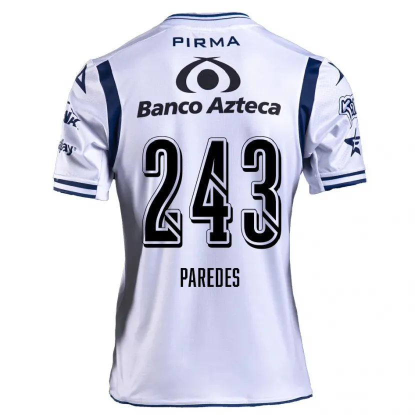 Danxen Niño Camiseta Iker Paredes #243 Blanco Azul Marino 1ª Equipación 2024/25 La Camisa México