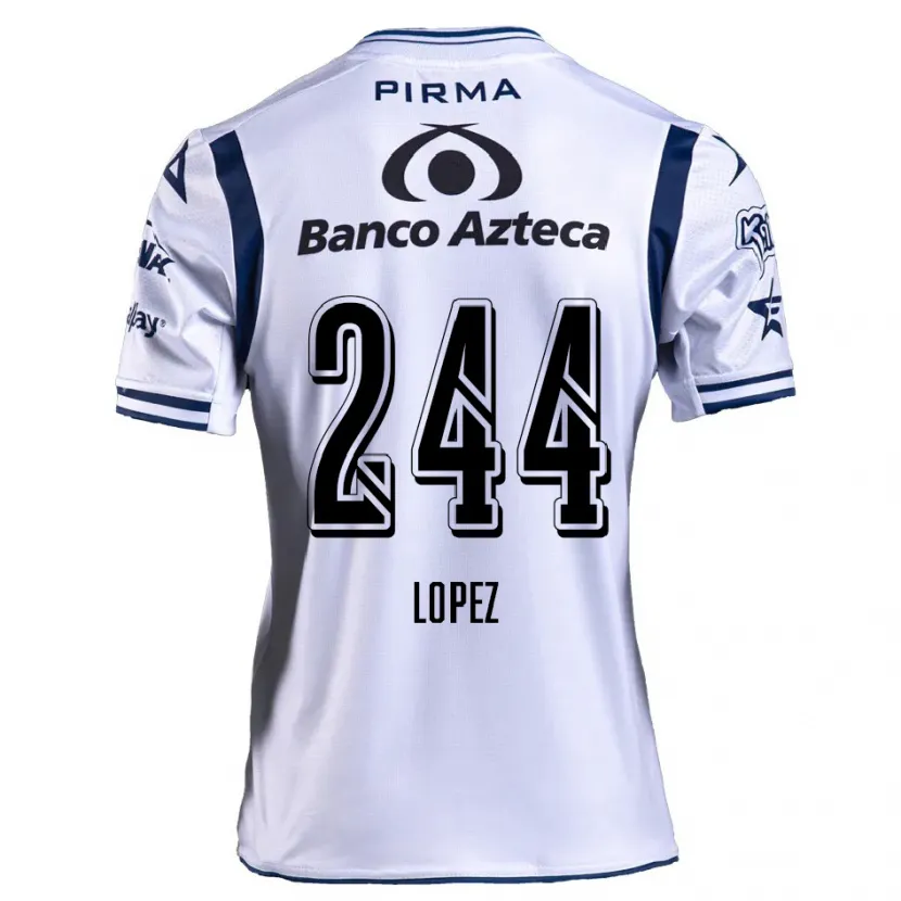 Danxen Niño Camiseta Daniel López #244 Blanco Azul Marino 1ª Equipación 2024/25 La Camisa México