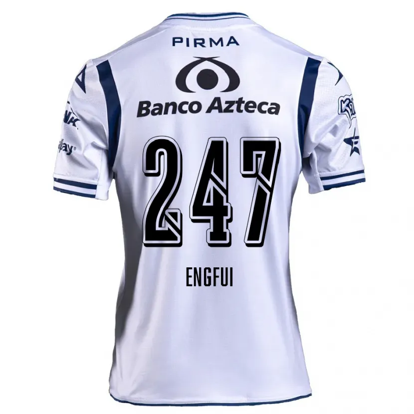 Danxen Niño Camiseta Emilio Engfui #247 Blanco Azul Marino 1ª Equipación 2024/25 La Camisa México