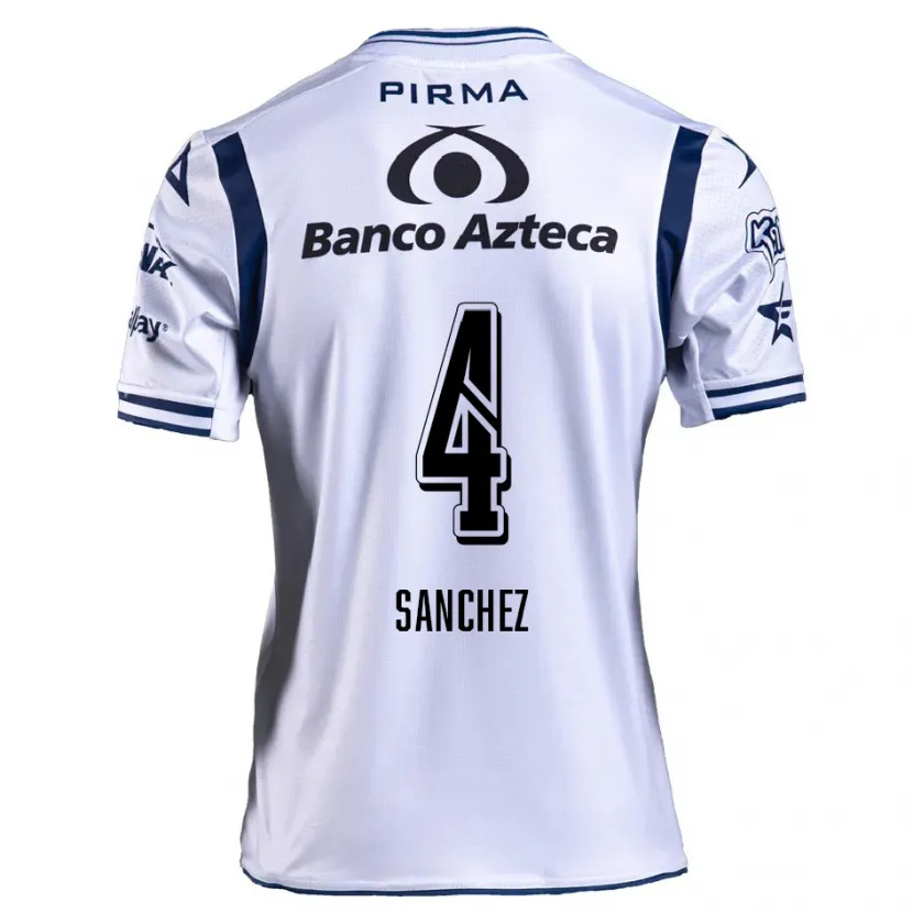 Danxen Niño Camiseta Liliana Sánchez #4 Blanco Azul Marino 1ª Equipación 2024/25 La Camisa México