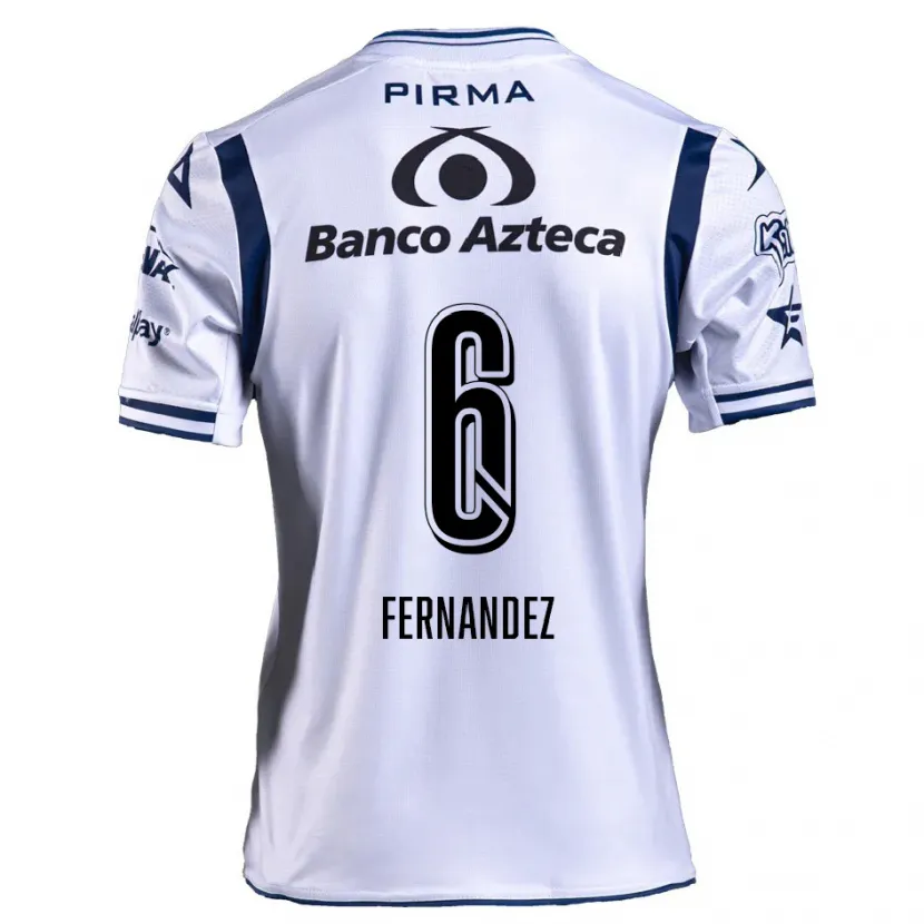 Danxen Niño Camiseta Liliana Fernández #6 Blanco Azul Marino 1ª Equipación 2024/25 La Camisa México
