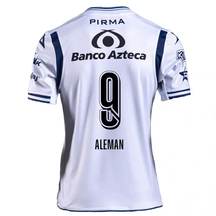 Danxen Niño Camiseta Nelly Alemán #9 Blanco Azul Marino 1ª Equipación 2024/25 La Camisa México
