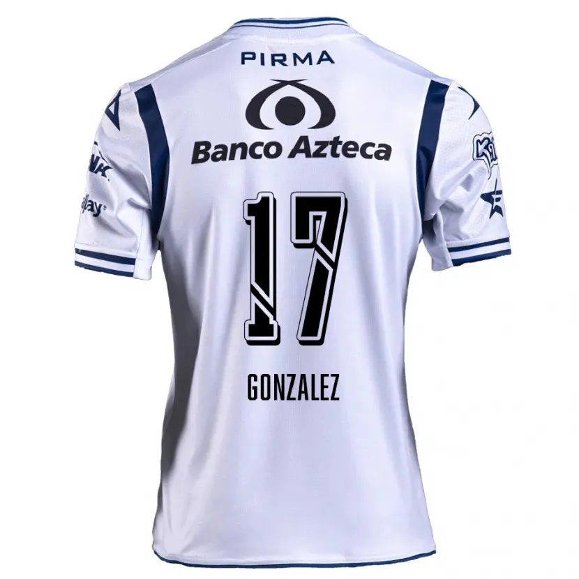 Danxen Niño Camiseta Andrea González #17 Blanco Azul Marino 1ª Equipación 2024/25 La Camisa México
