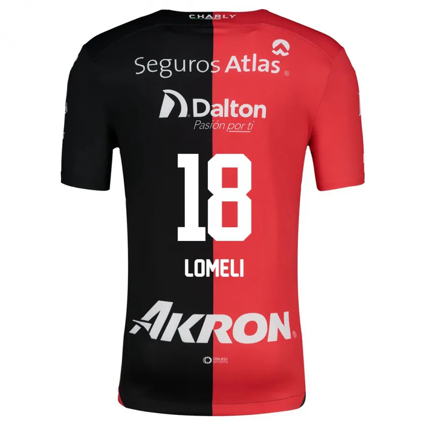 Danxen Niño Camiseta Alejandra Lomelí #18 Negro Rojo 1ª Equipación 2024/25 La Camisa México