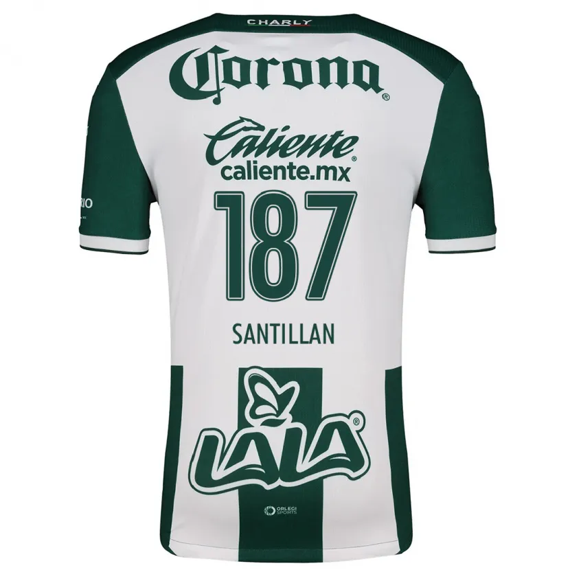 Danxen Niño Camiseta Emilio Santillán #187 Verde Blanco 1ª Equipación 2024/25 La Camisa México