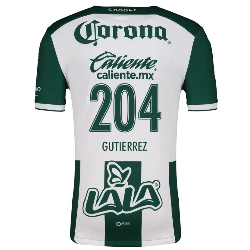 Danxen Niño Camiseta Gabriel Gutiérrez #204 Verde Blanco 1ª Equipación 2024/25 La Camisa México