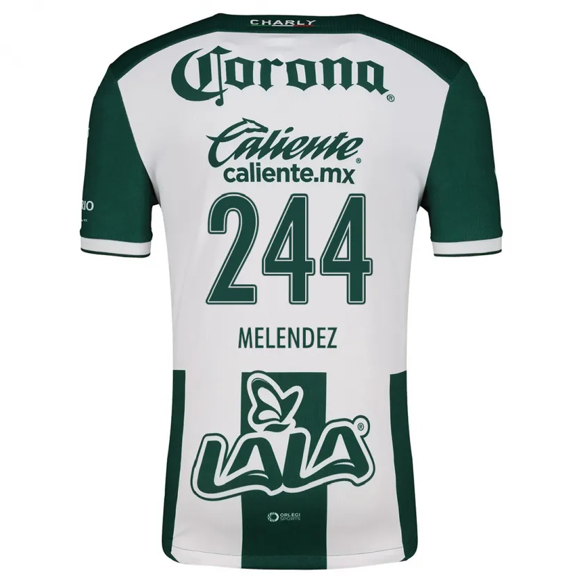Danxen Niño Camiseta Carlos Meléndez #244 Verde Blanco 1ª Equipación 2024/25 La Camisa México