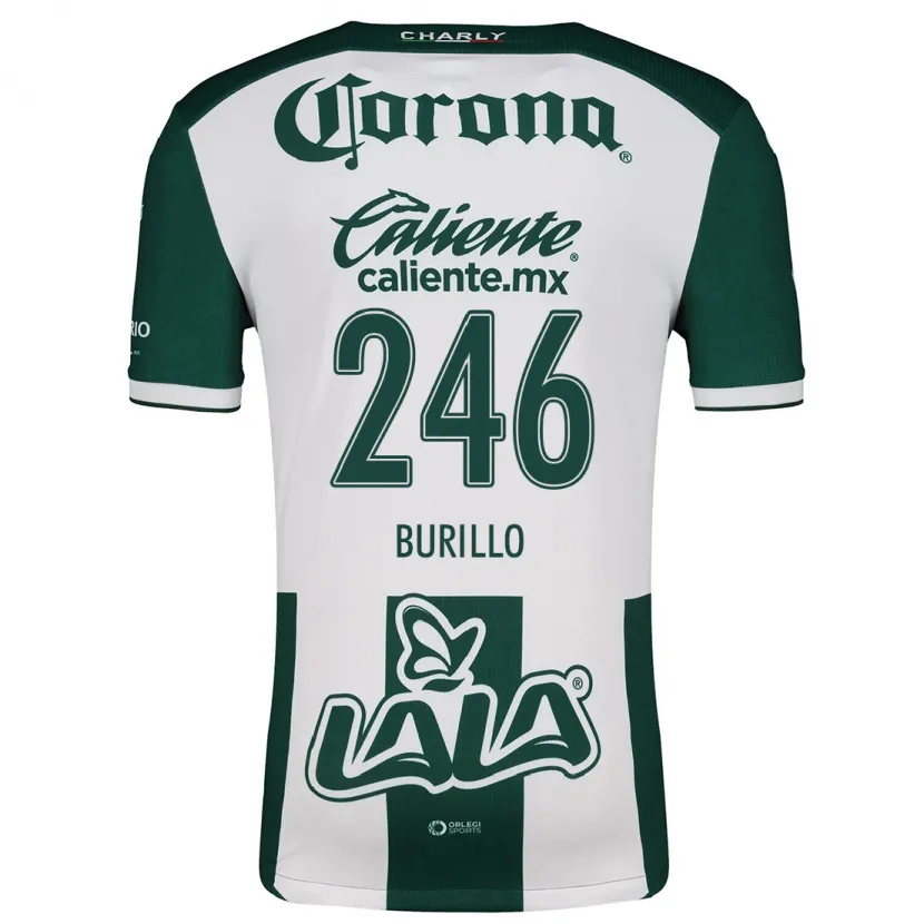 Danxen Niño Camiseta Juan Burillo #246 Verde Blanco 1ª Equipación 2024/25 La Camisa México