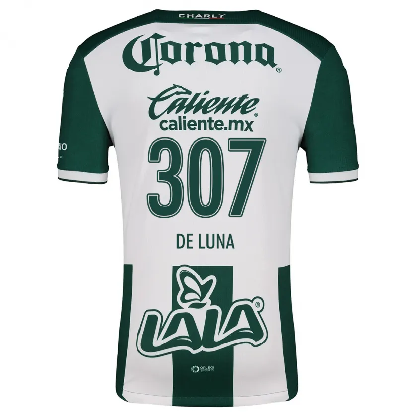 Danxen Niño Camiseta Eduardo De Luna #307 Verde Blanco 1ª Equipación 2024/25 La Camisa México
