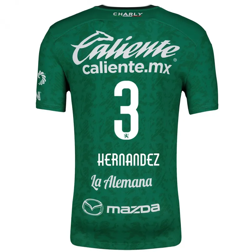 Danxen Niño Camiseta Pedro Hernández #3 Verde Blanco 1ª Equipación 2024/25 La Camisa México