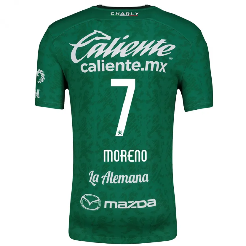 Danxen Niño Camiseta Iván Moreno #7 Verde Blanco 1ª Equipación 2024/25 La Camisa México