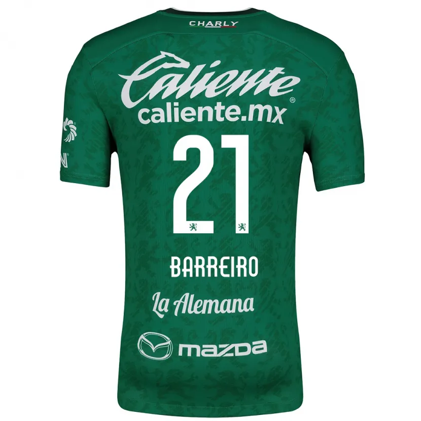 Danxen Niño Camiseta Stiven Barreiro #21 Verde Blanco 1ª Equipación 2024/25 La Camisa México