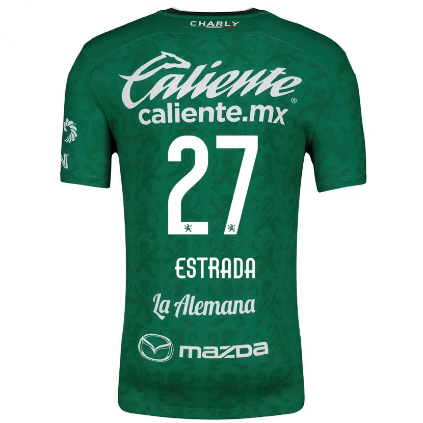 Danxen Niño Camiseta Ángel Estrada #27 Verde Blanco 1ª Equipación 2024/25 La Camisa México