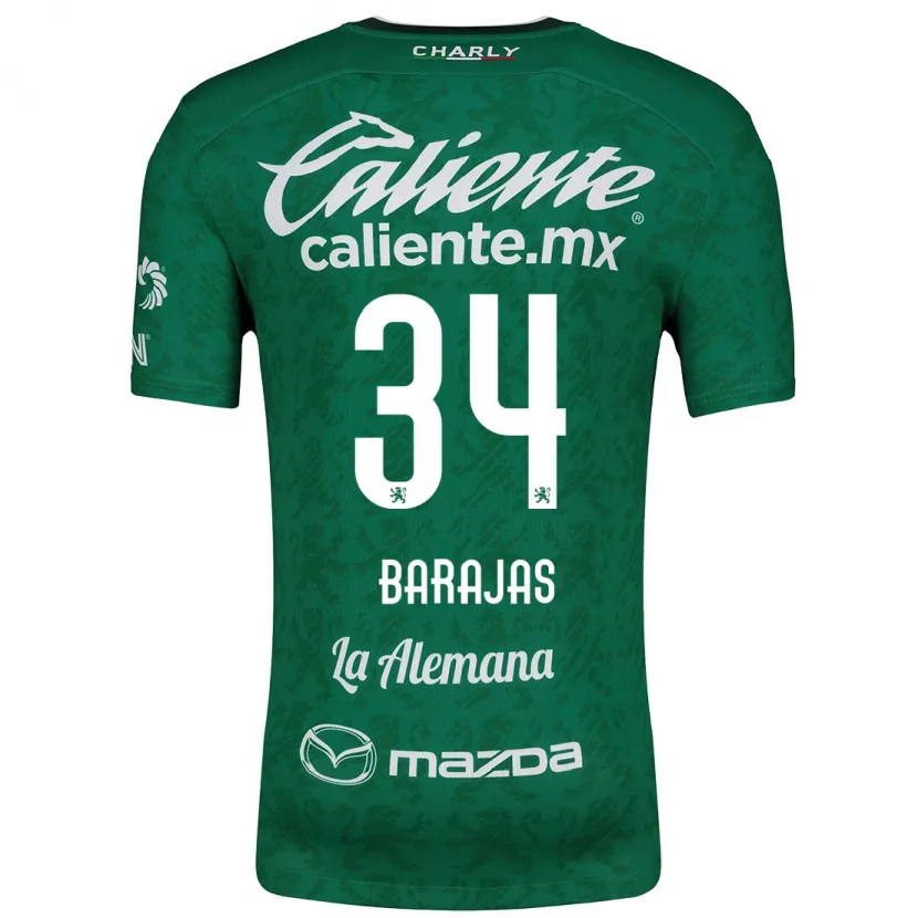 Danxen Niño Camiseta Víctor Barajas #34 Verde Blanco 1ª Equipación 2024/25 La Camisa México