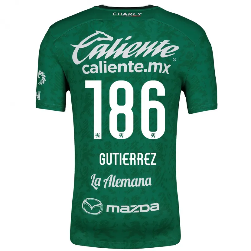 Danxen Niño Camiseta Alan Gutiérrez #186 Verde Blanco 1ª Equipación 2024/25 La Camisa México