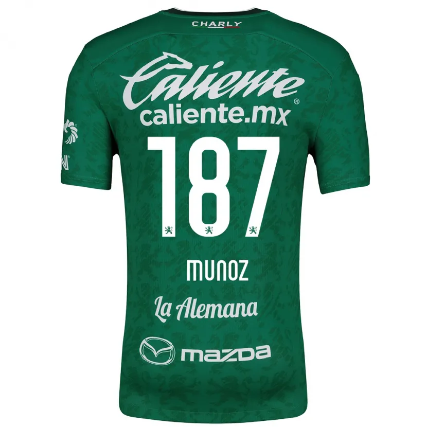 Danxen Niño Camiseta Diego Muñoz #187 Verde Blanco 1ª Equipación 2024/25 La Camisa México