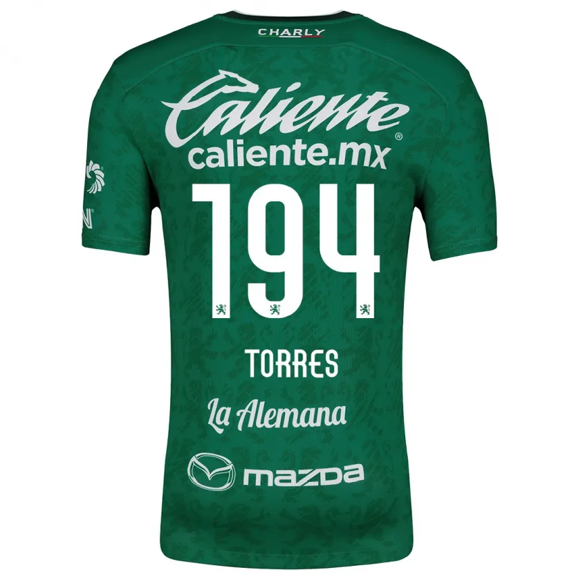 Danxen Niño Camiseta Erick Torres #194 Verde Blanco 1ª Equipación 2024/25 La Camisa México