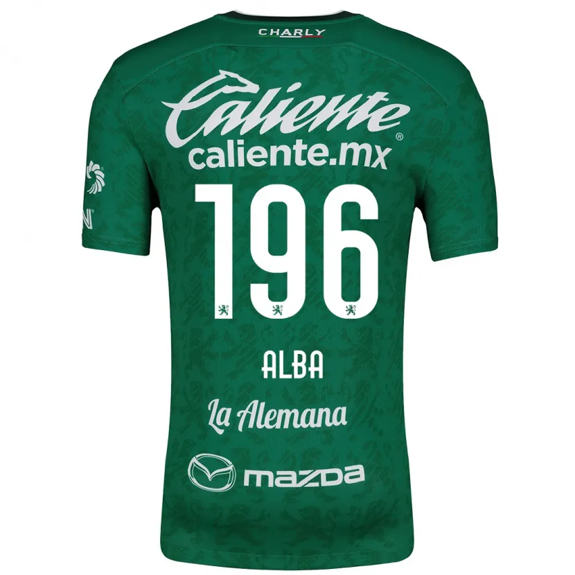Danxen Niño Camiseta Óscar Alba #196 Verde Blanco 1ª Equipación 2024/25 La Camisa México
