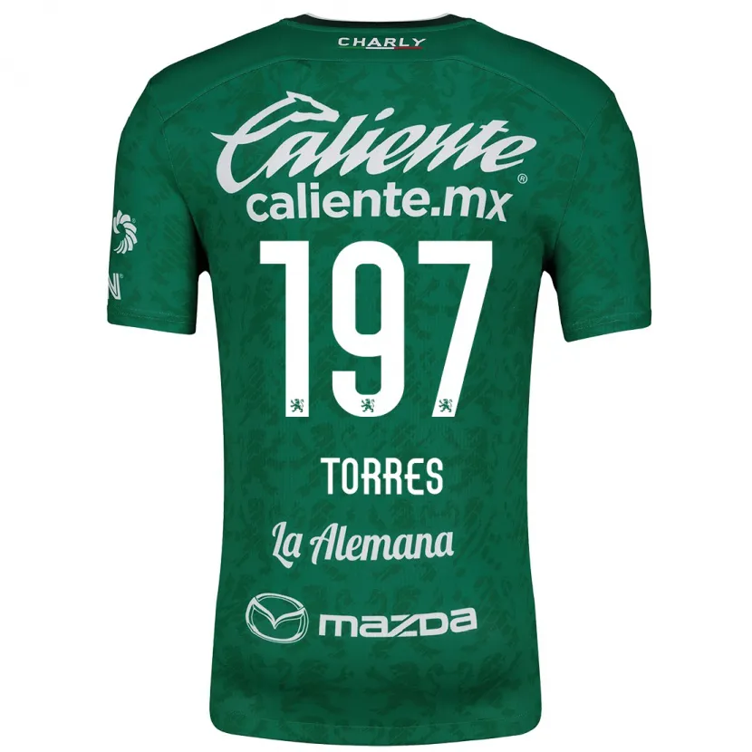 Danxen Niño Camiseta Erick Torres #197 Verde Blanco 1ª Equipación 2024/25 La Camisa México