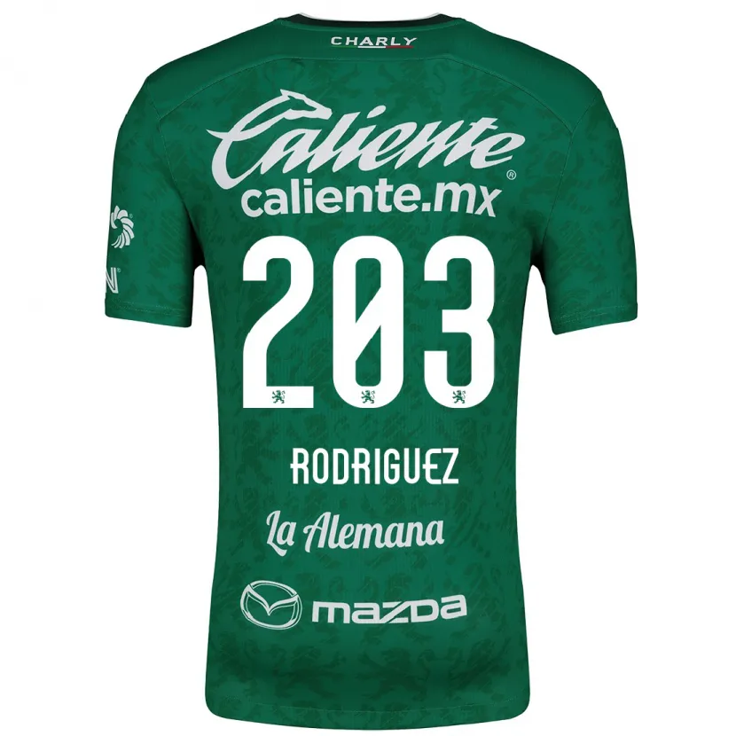 Danxen Niño Camiseta César Rodríguez #203 Verde Blanco 1ª Equipación 2024/25 La Camisa México