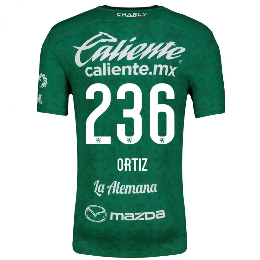 Danxen Niño Camiseta Youssef Ortiz #236 Verde Blanco 1ª Equipación 2024/25 La Camisa México