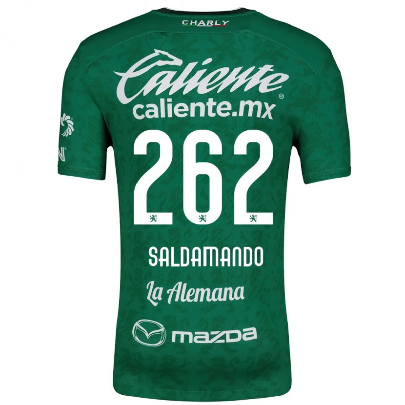 Danxen Niño Camiseta José Saldamando #262 Verde Blanco 1ª Equipación 2024/25 La Camisa México