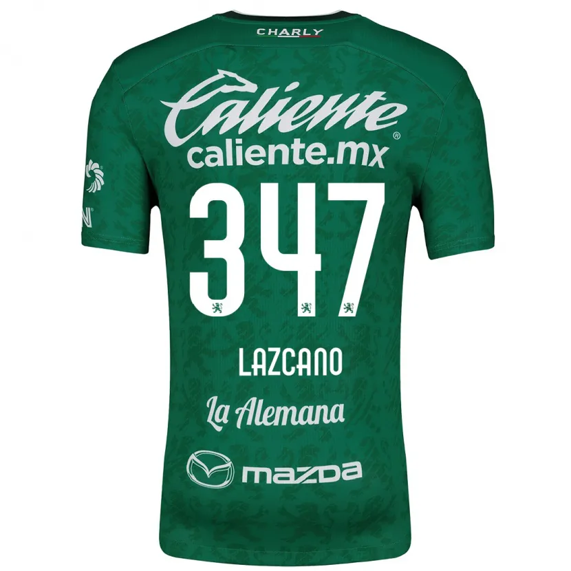 Danxen Niño Camiseta Evan Lazcano #347 Verde Blanco 1ª Equipación 2024/25 La Camisa México