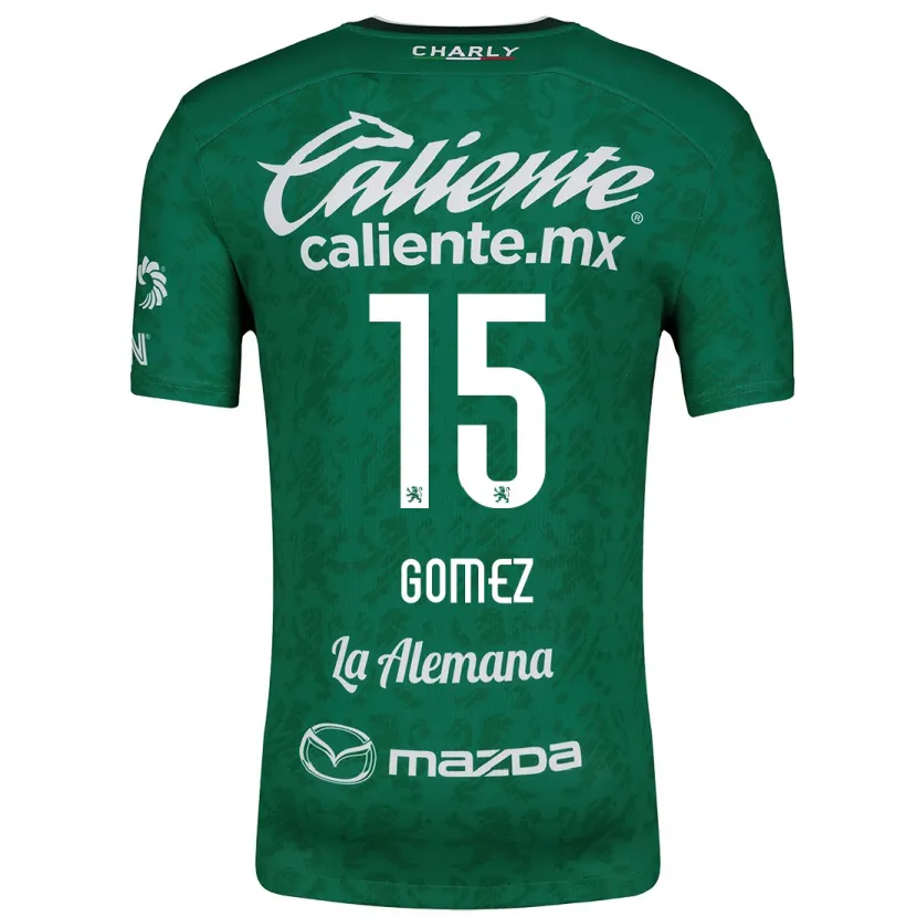 Danxen Niño Camiseta Paulina Gómez #15 Verde Blanco 1ª Equipación 2024/25 La Camisa México